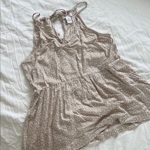 Japna Cream Patterned Viscose Top